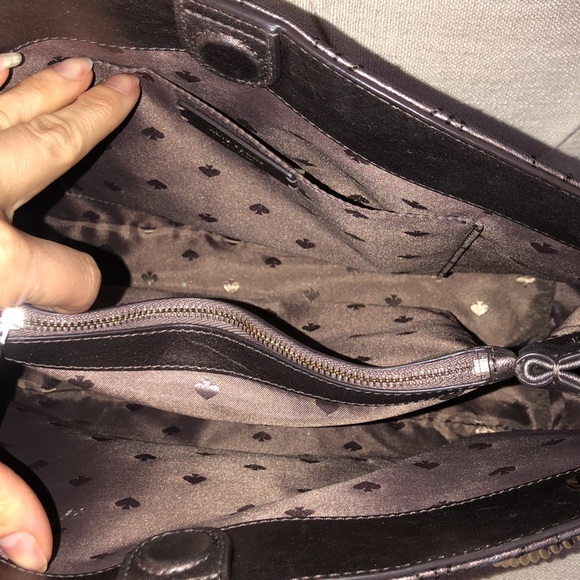 Beautiful bronze Kate Spade purse with gold chain handle - Picture 5 of 14